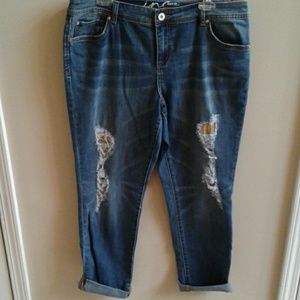 INC Distressed Glitter Jeans